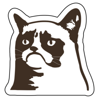 Grumpy Cat 2 Sticker (Brown)
